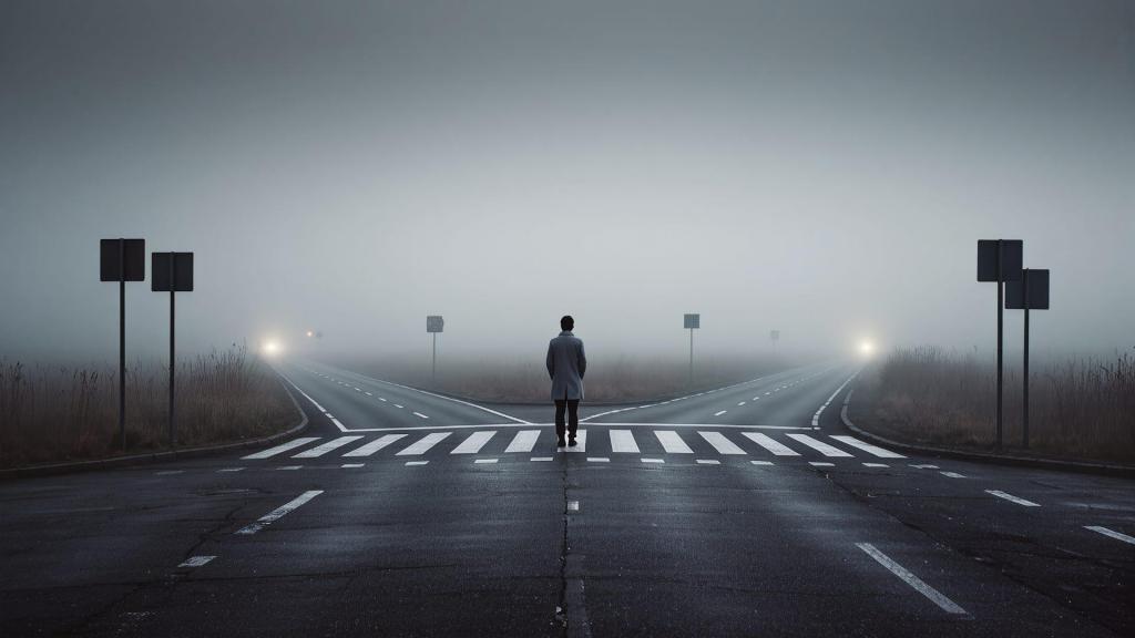 Empty road representing different paths in life